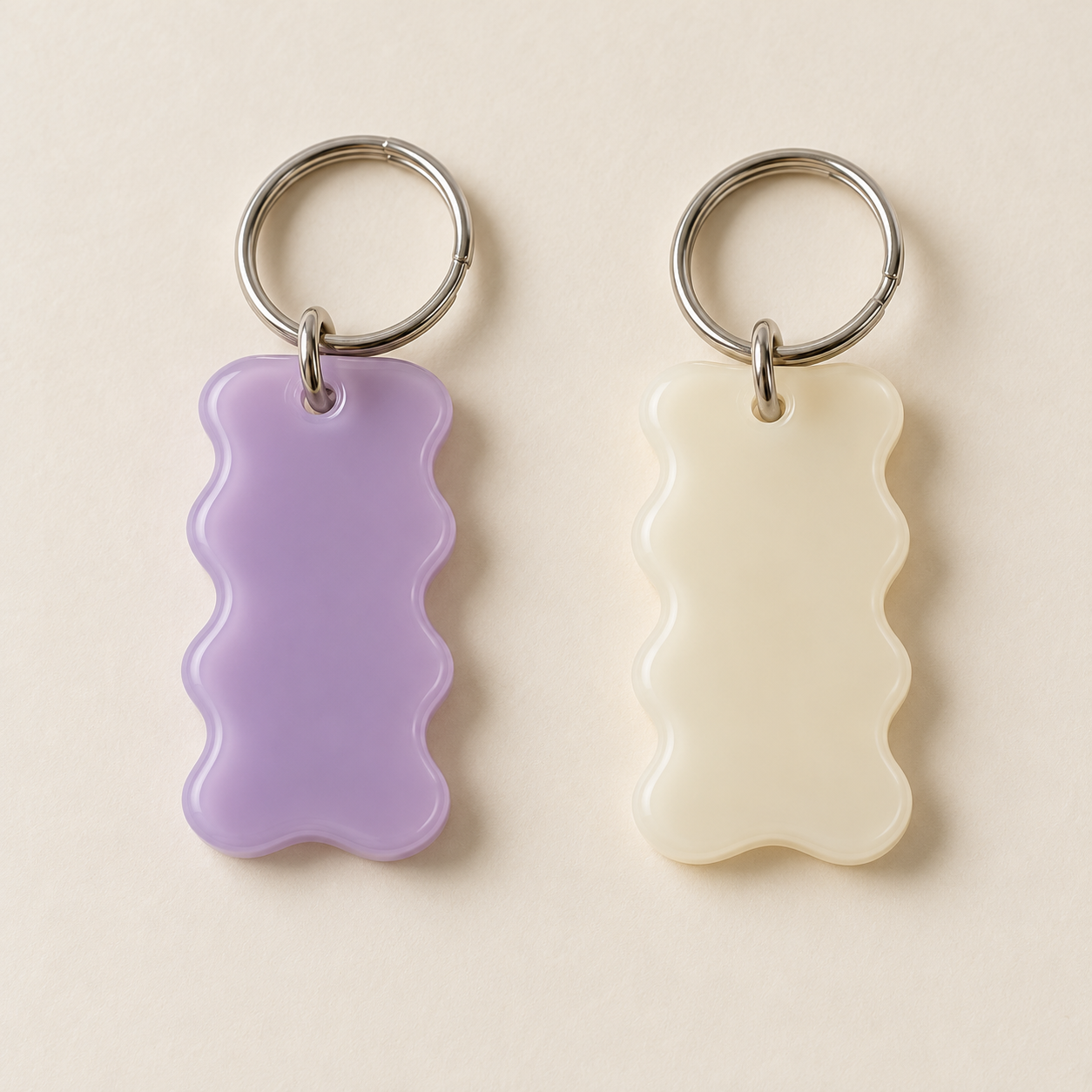 Ripple Key Charm, shown in Lilac and Cream
